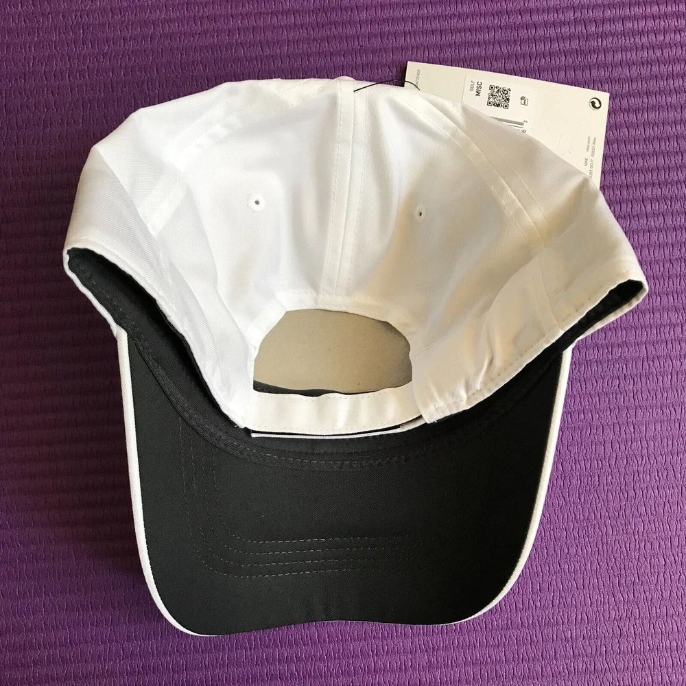Nike Men's White/Black Logo Adjustable Poly Cap Athletic Hat Streetwear Sporty - Picture 5 of 9